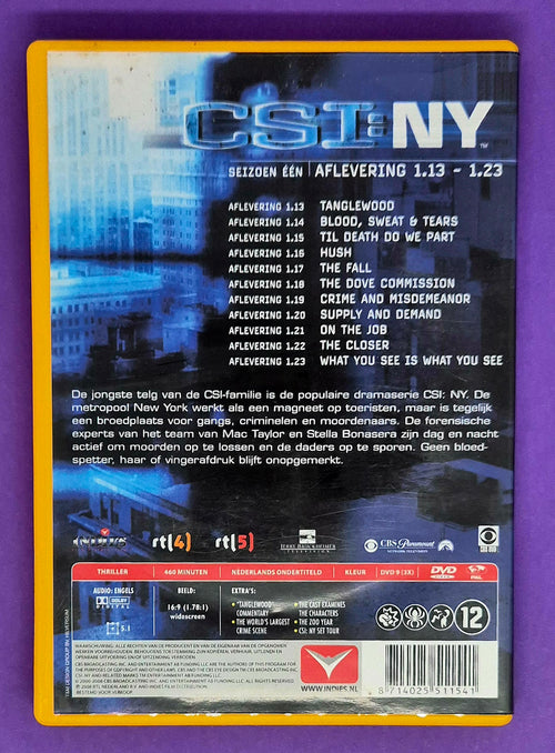 CSI: NY – Seizoen Eén (Aflevering 1.13 t/m 1.23) DVD