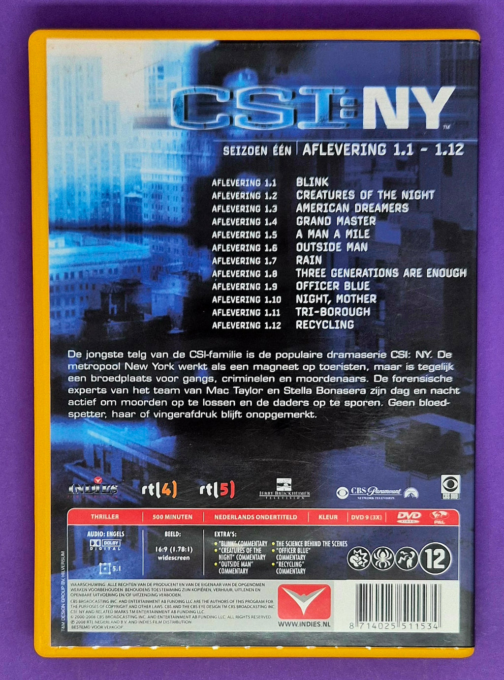 CSI: NY – Seizoen Eén (Aflevering 1.1 t/m 1.12) DVD