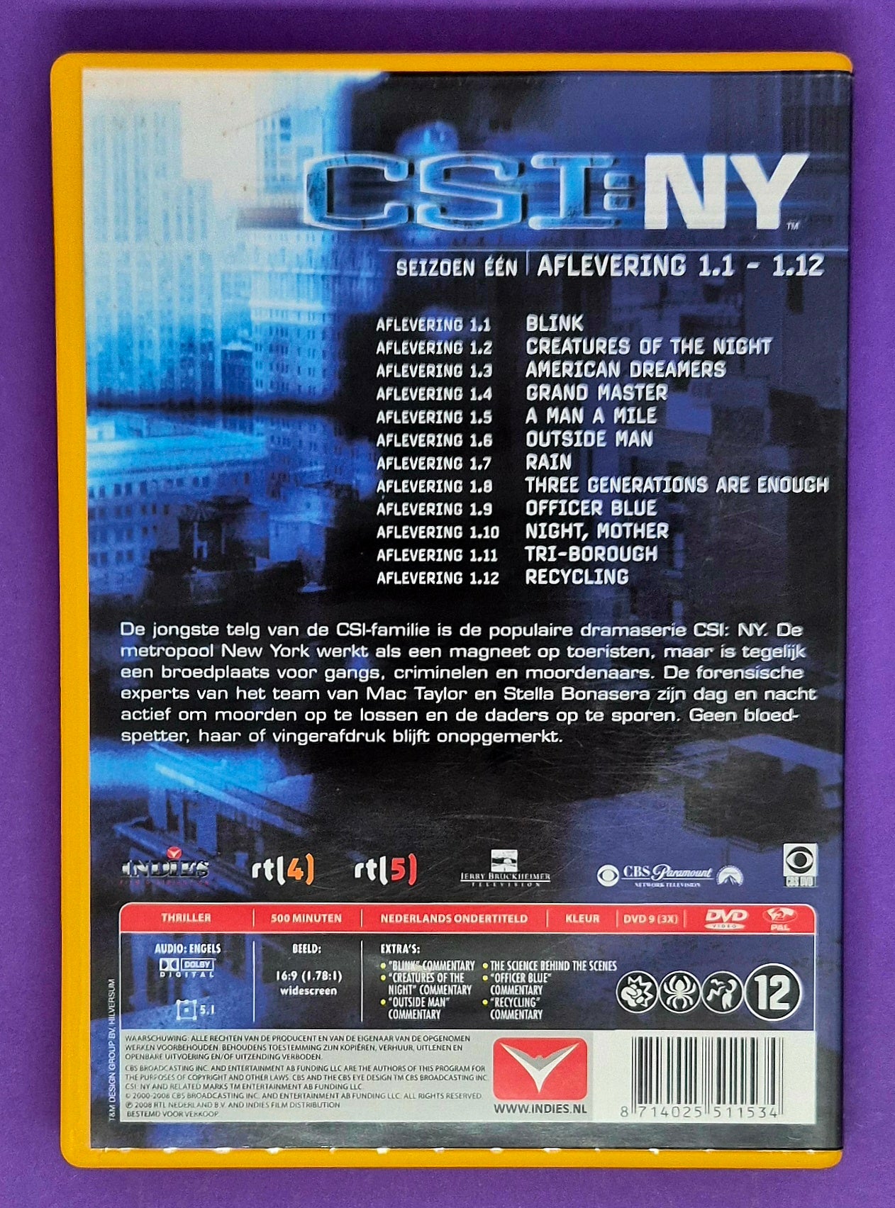 CSI: NY – Seizoen Eén (Aflevering 1.1 t/m 1.12) DVD