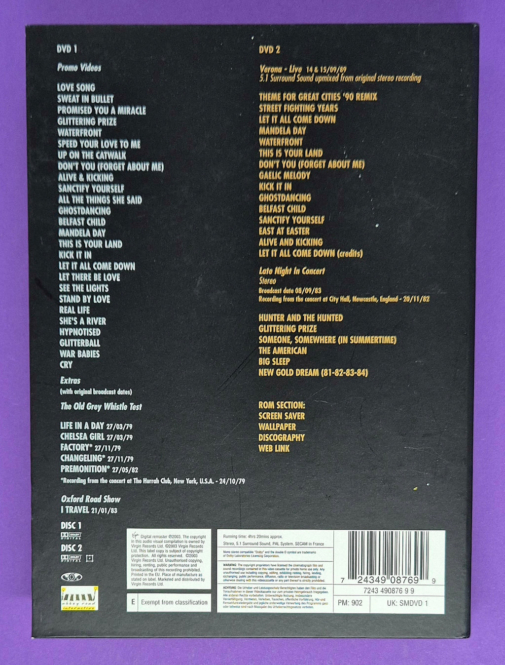 Simple Minds – Seen The Lights: A Visual History DVD