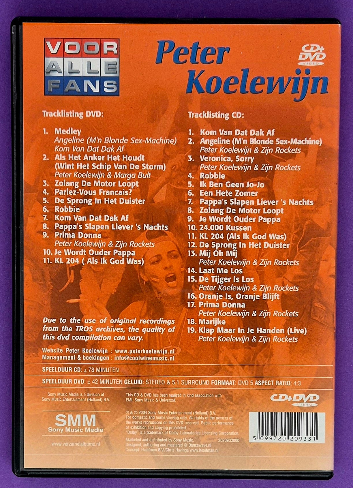 Peter Koelewijn - Voor Alle Fans CD + DVD