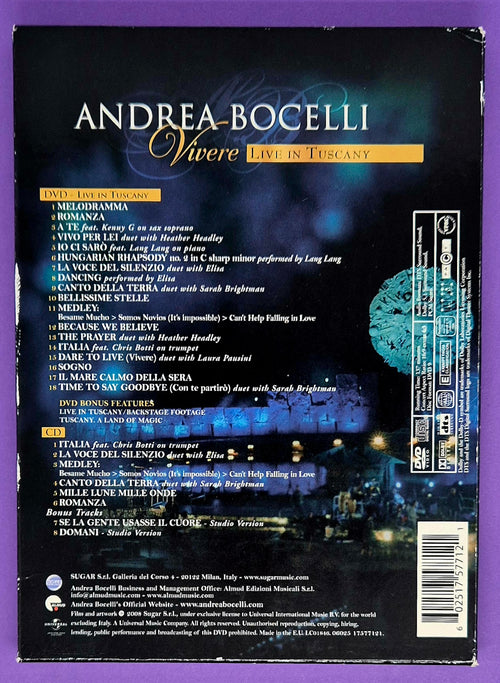 Andrea Bocelli - Vivere: Live In Tuscany DVD