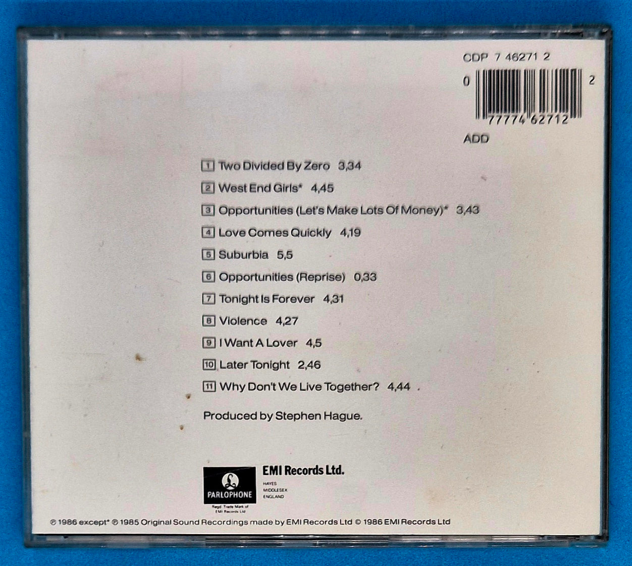 Pet Shop Boys - Please CD