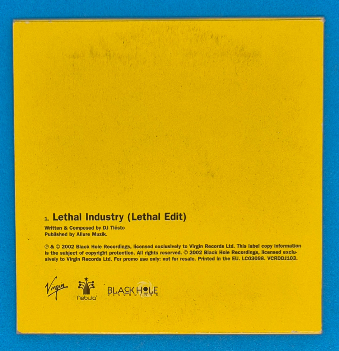 DJ Tiësto - Lethal Industry CD Single Promo