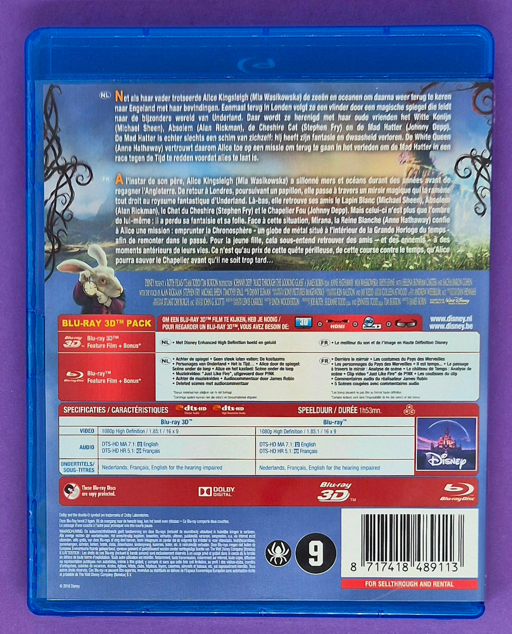 Alice Through The Looking Glass 3D Blu-ray