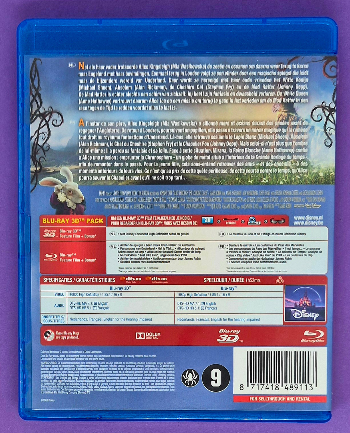 Alice Through The Looking Glass 3D Blu-ray