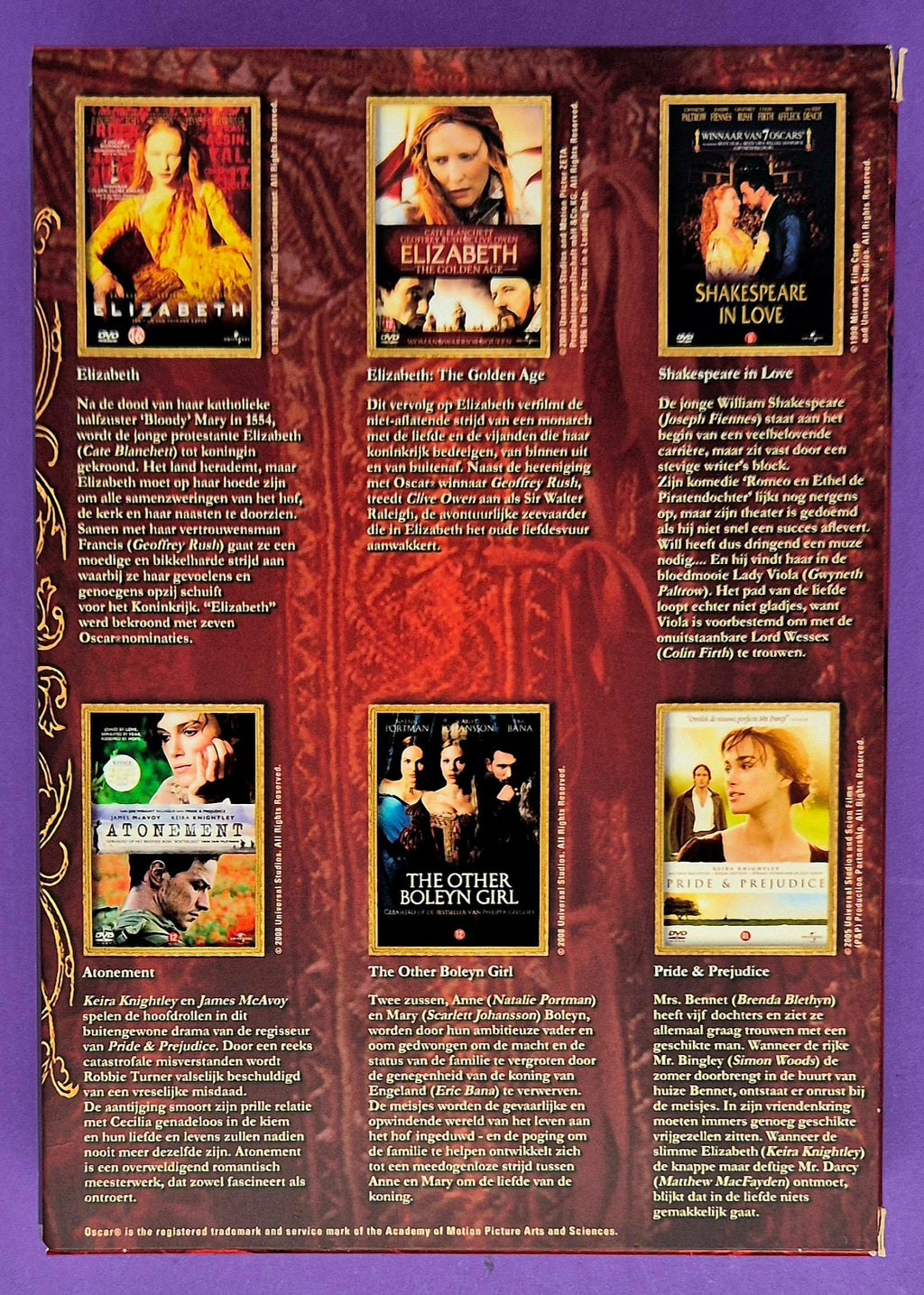The Best Of Costume Design - 6 Film Boxset DVD