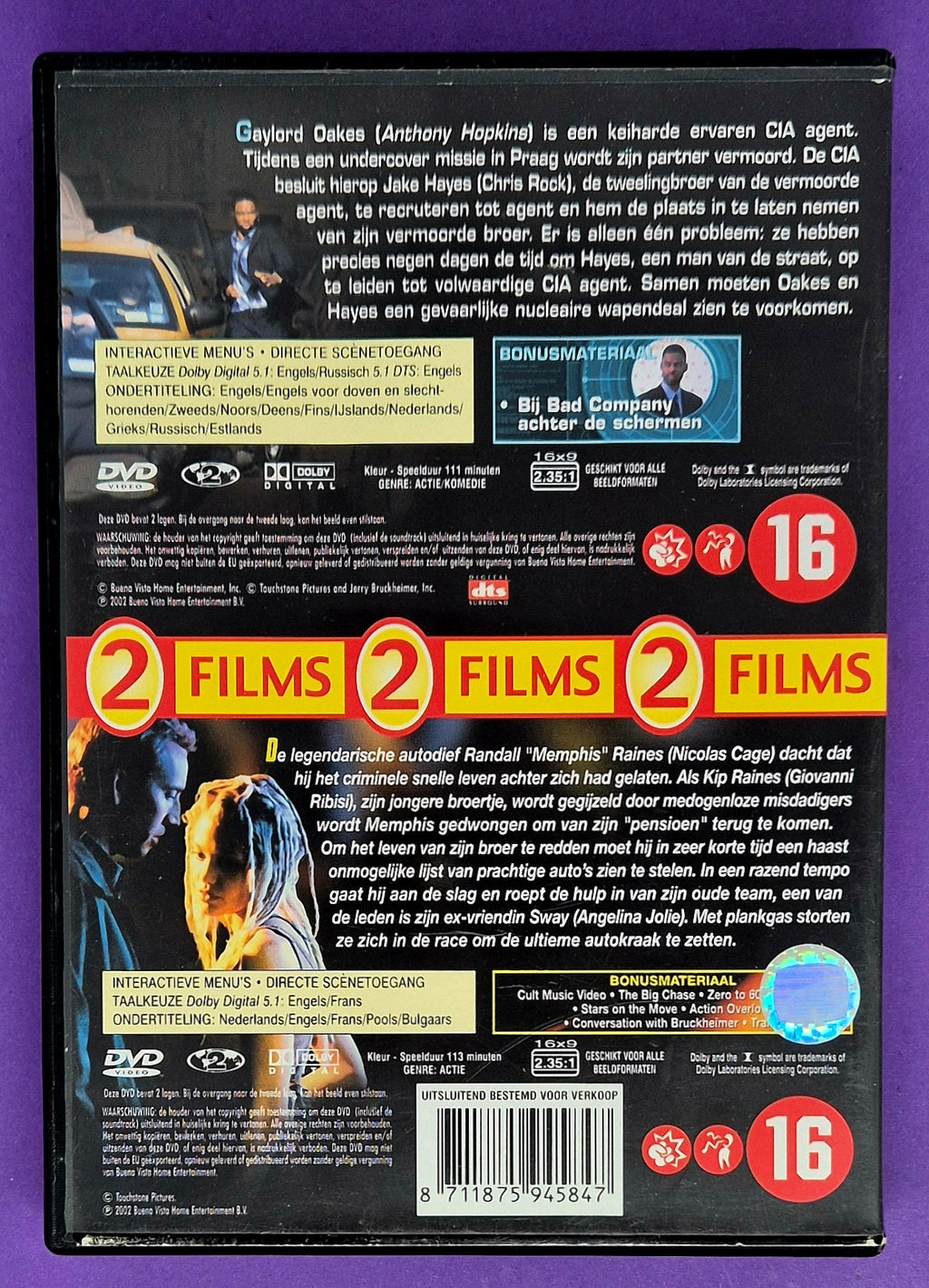 Bad Company / Gone In 60 Seconds - 2 Films DVD