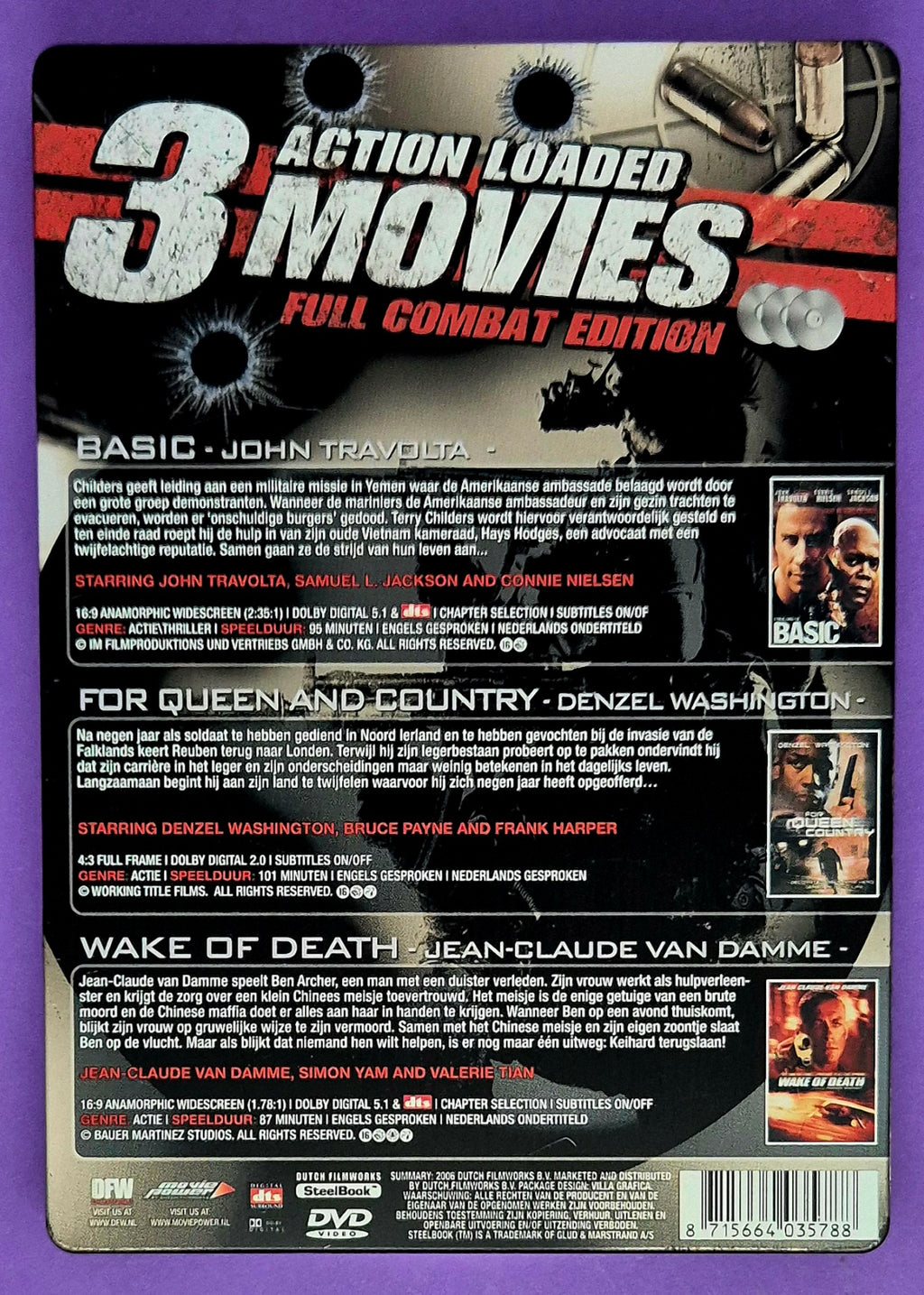 3 Action Loaded Movies - Full Combat Edition Steelcase DVD
