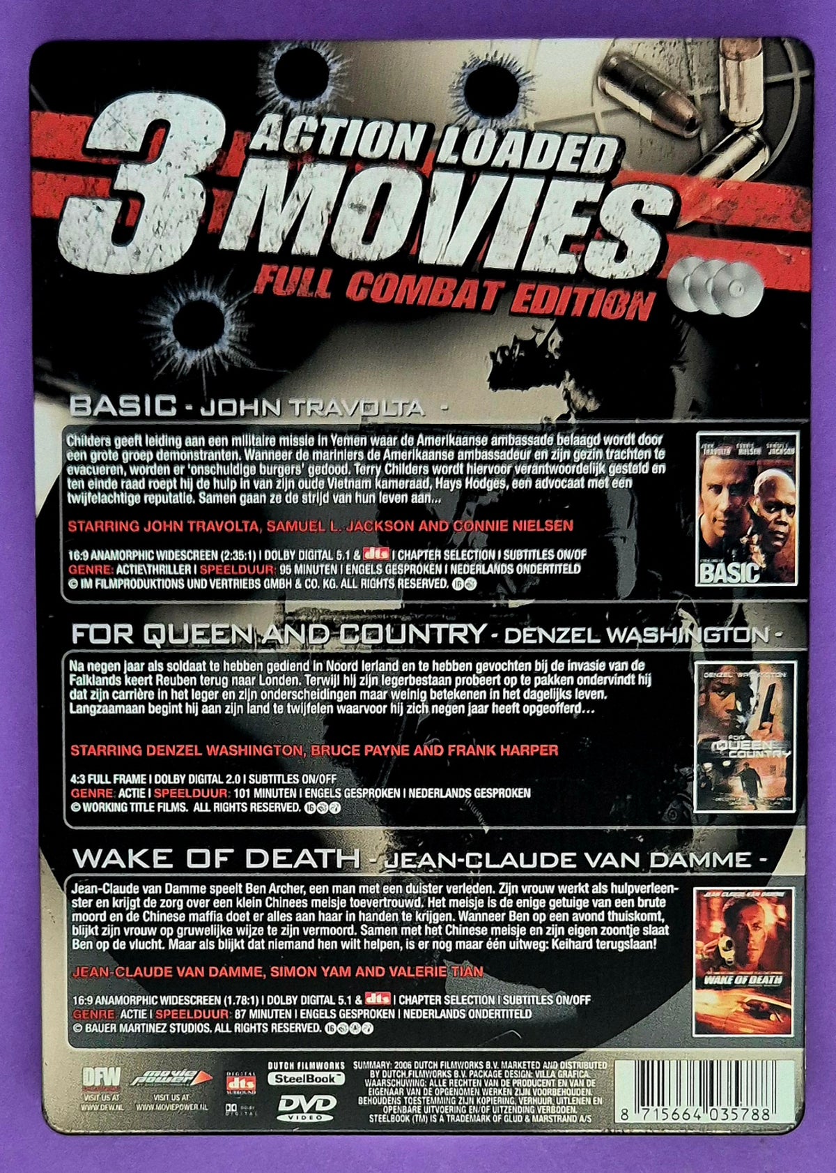 3 Action Loaded Movies - Full Combat Edition Steelcase DVD