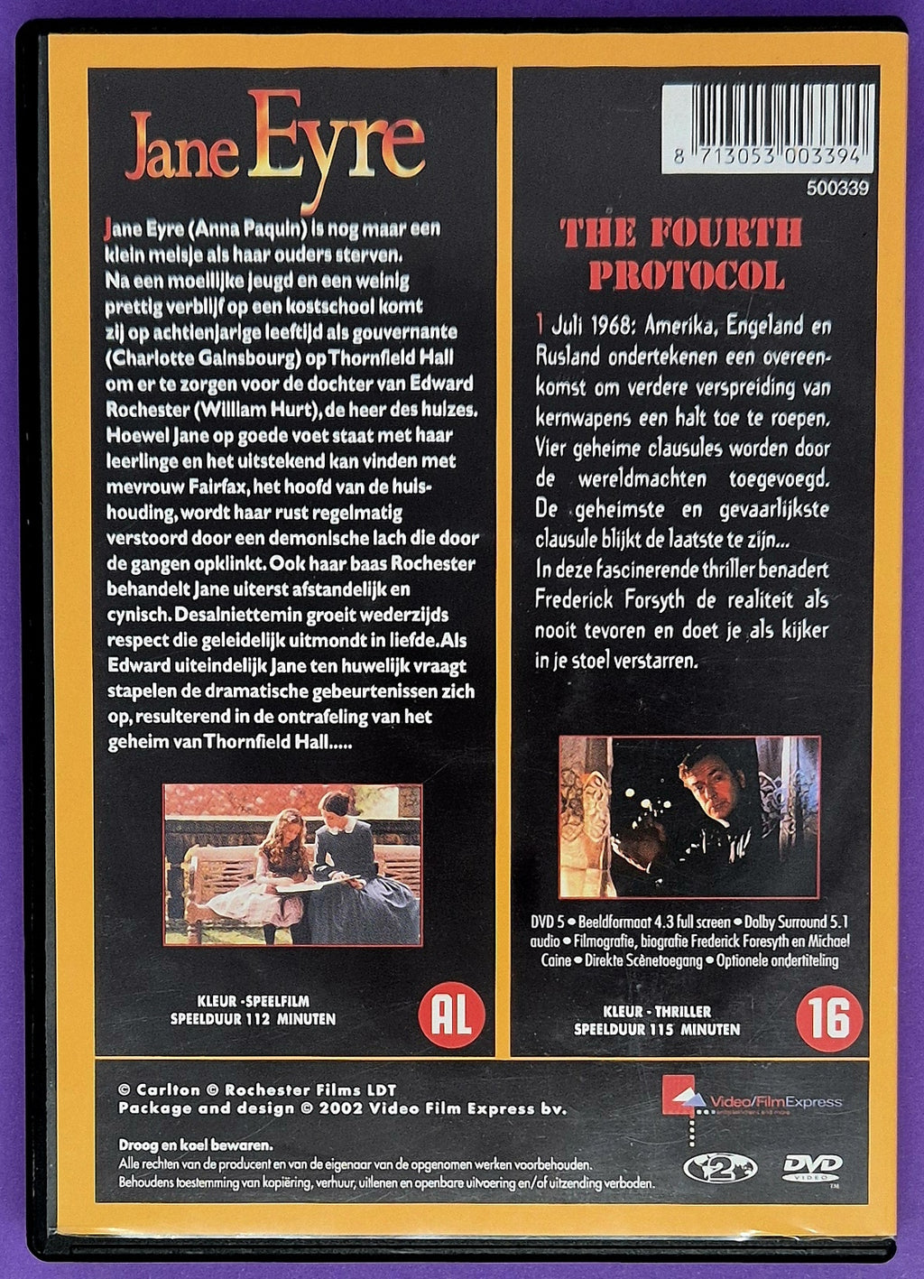 Jane Eyre / The Fourth Protocol DVD