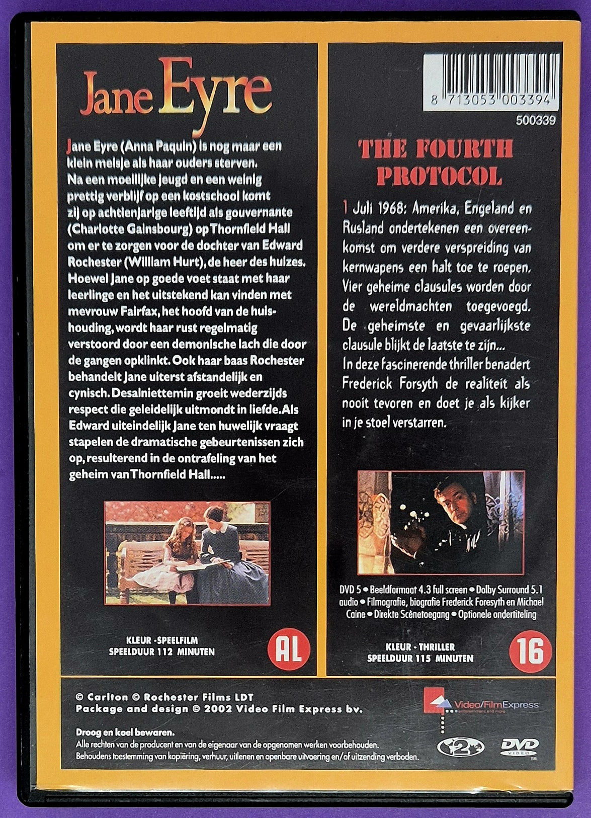 Jane Eyre / The Fourth Protocol DVD