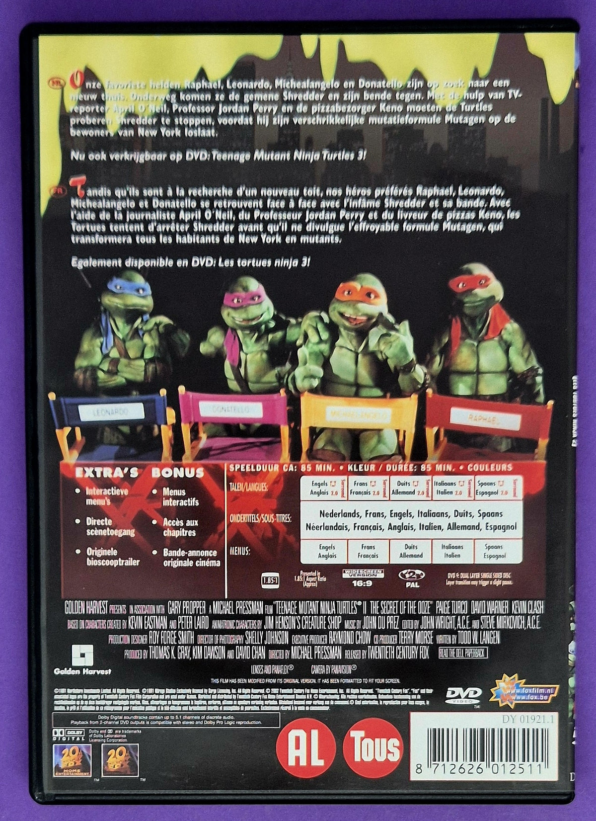Teenage Mutant Ninja Turtles II: The Secret of the Ooze DVD