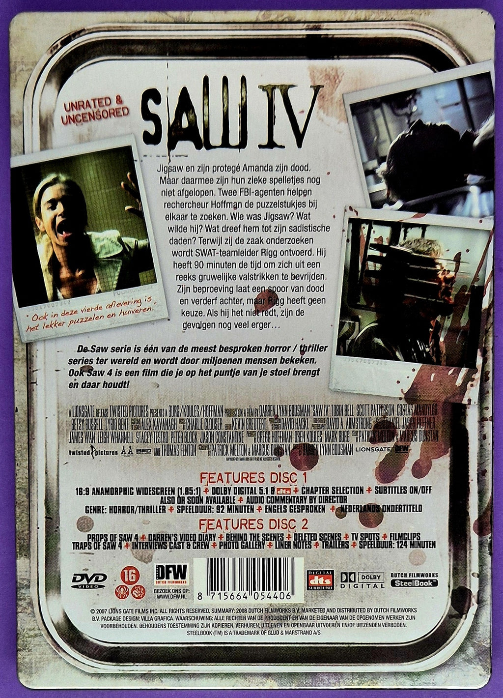 Saw IV - Unrated & Uncensored - Special Two Disc Edition Steelcase DVD