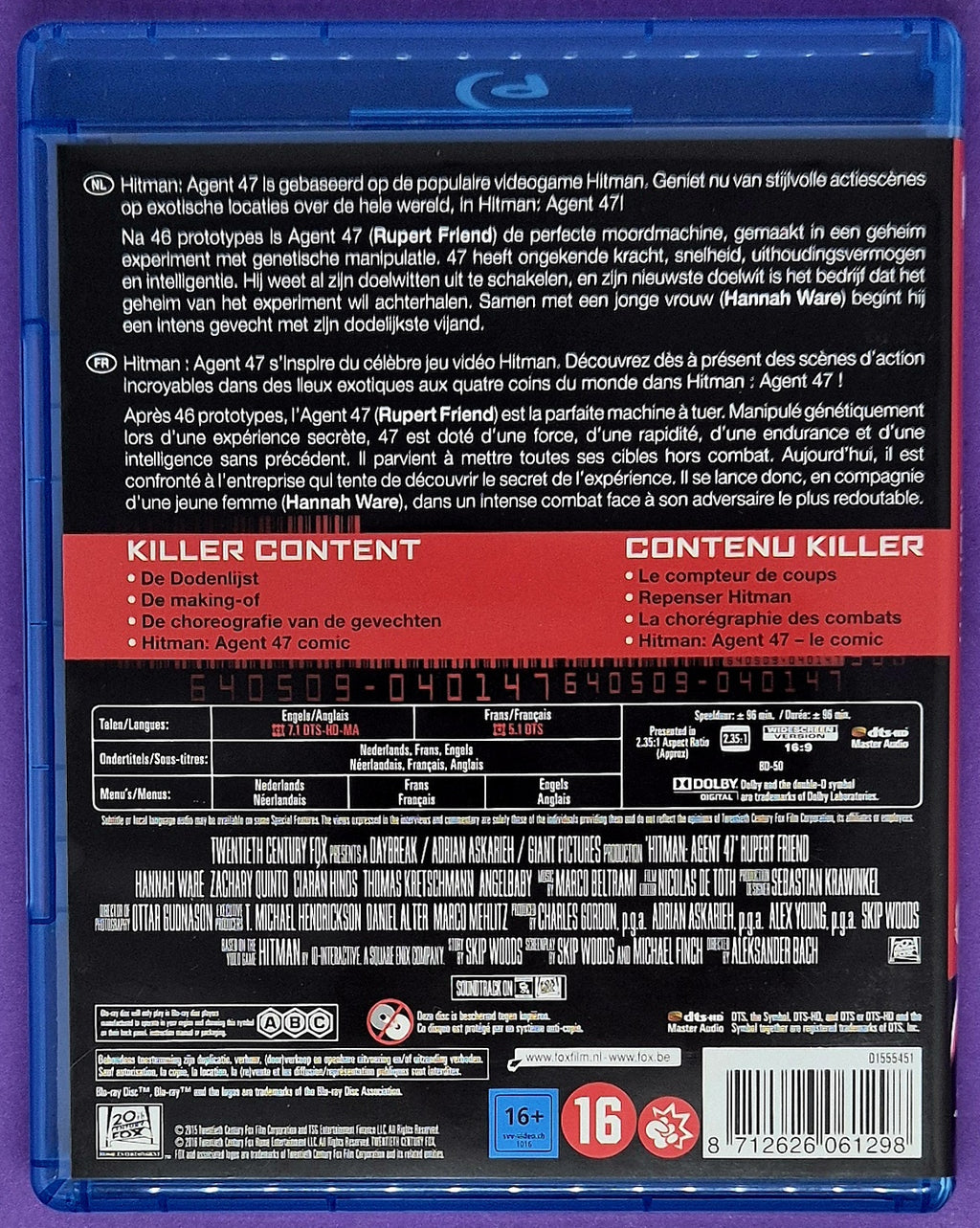Hitman: Agent 47 Blu-ray