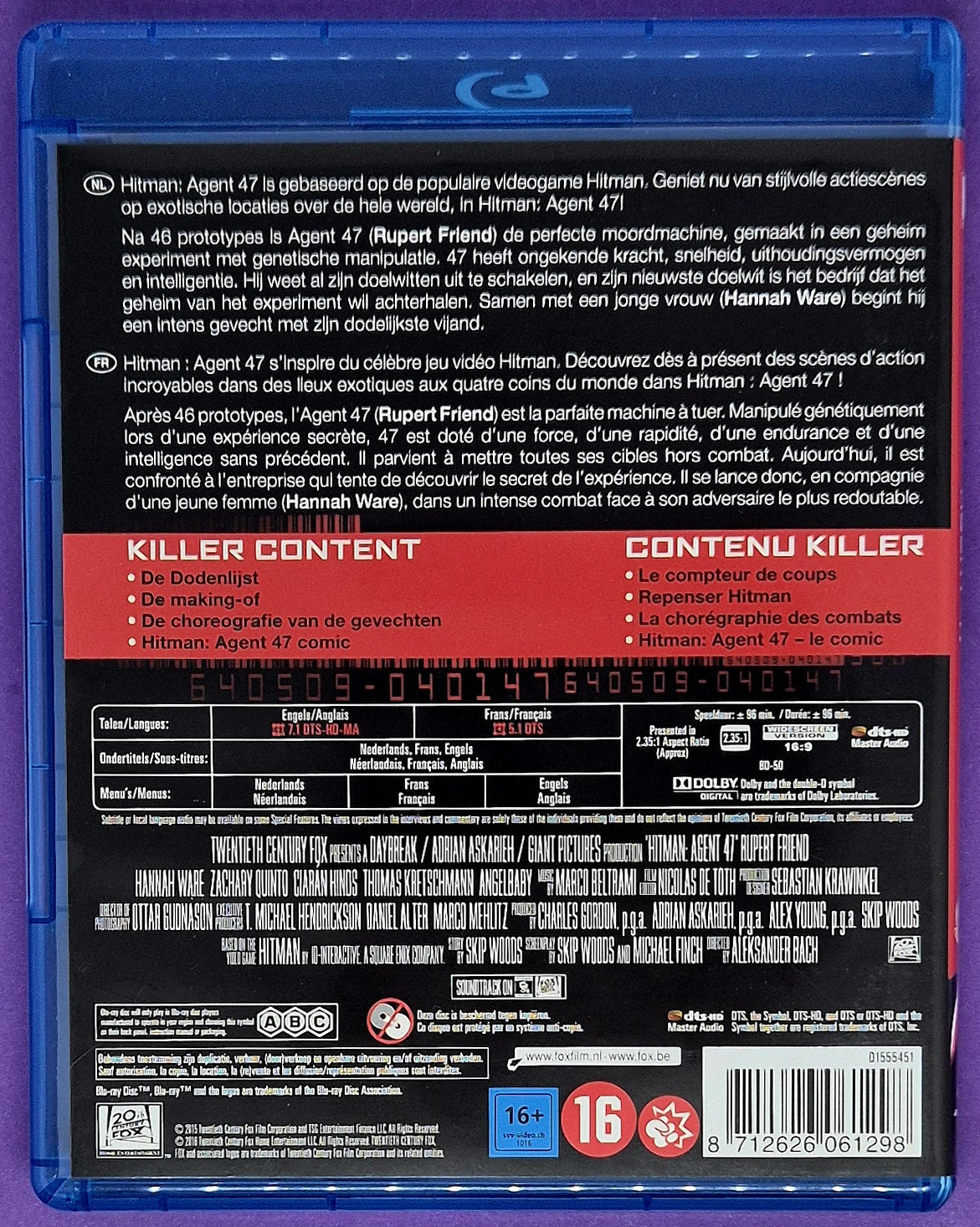 Hitman: Agent 47 Blu-ray