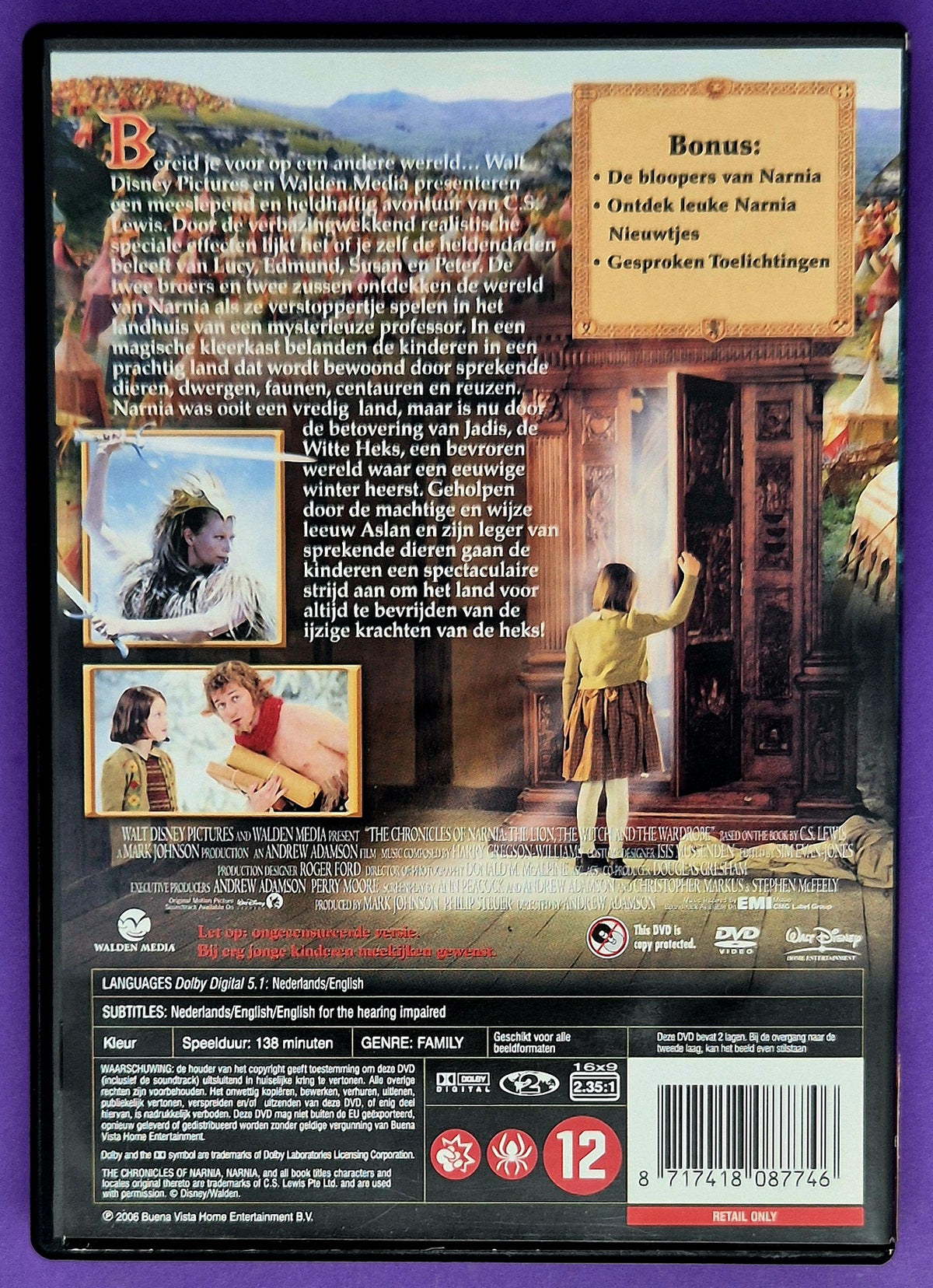 De Kronieken Van Narnia - De Leeuw, De Heks En De Kleerkast DVD